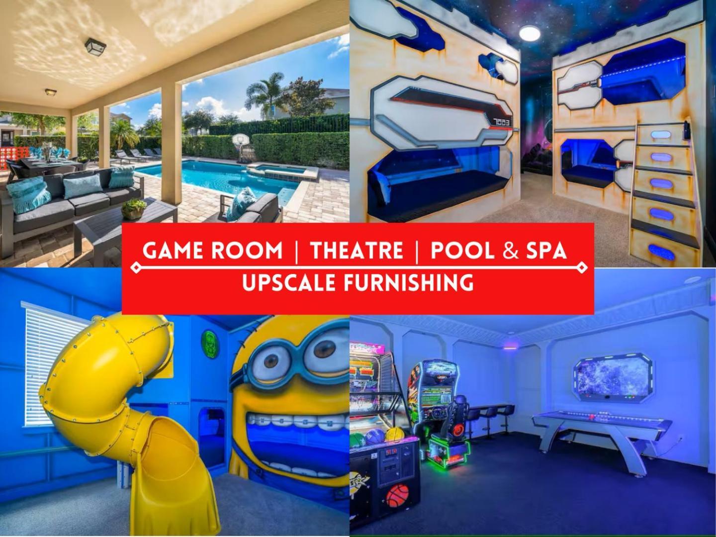 Epic Family Fun! Games & Theme Room, Pool - Encore Resort, Near Disney Orlando Bagian luar foto
